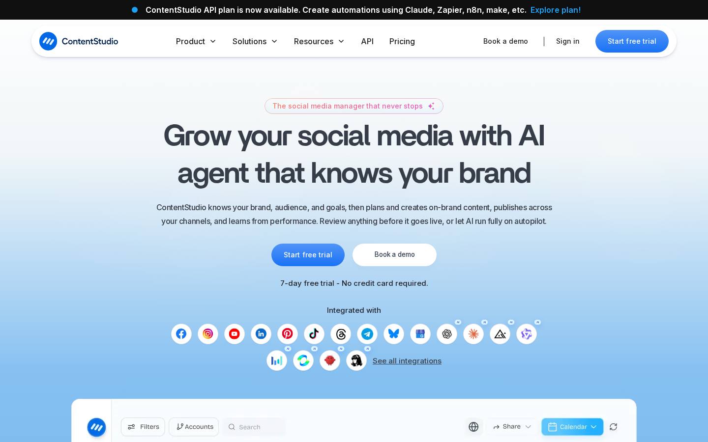 ContentStudio homepage