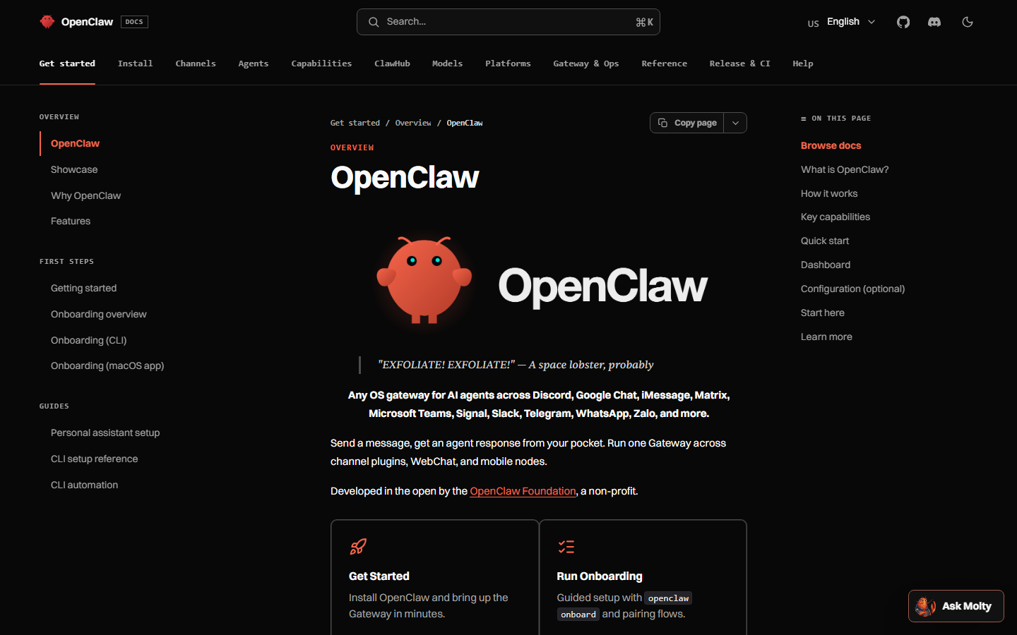 OpenClaw docs at docs.openclaw.ai — the other runtime that loads the same SKILL.md folder.