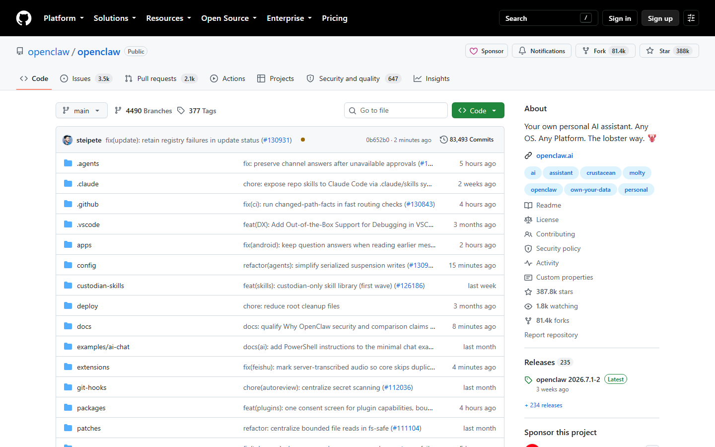 openclaw/openclaw on GitHub
