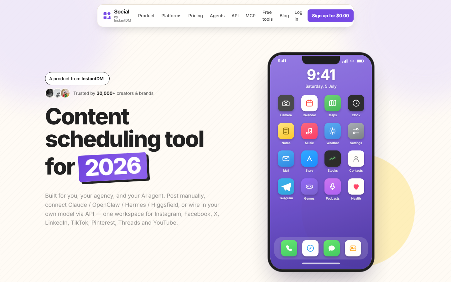 Social by InstantDM homepage