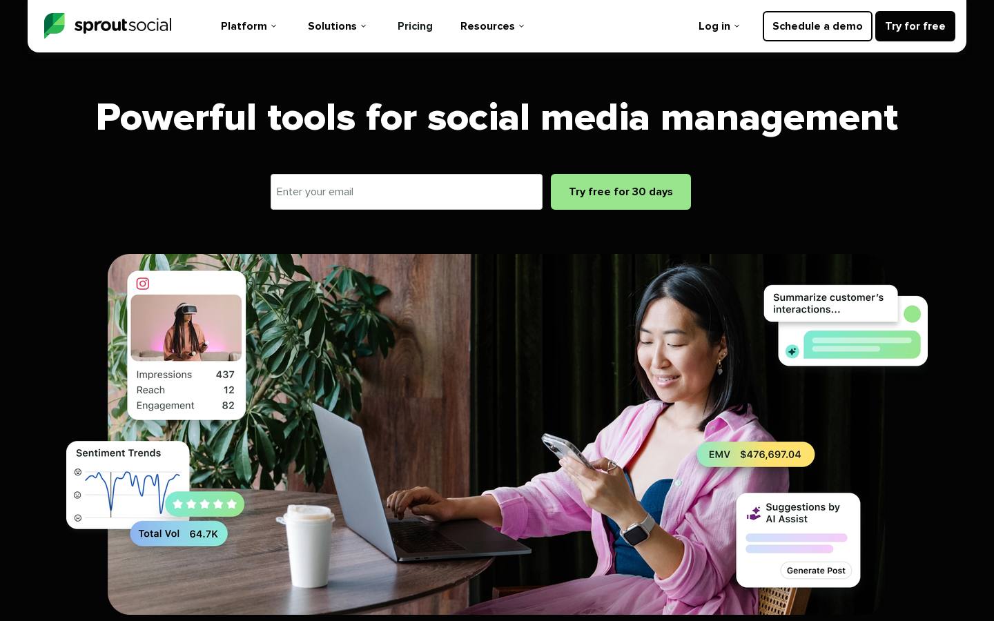 Sprout Social homepage