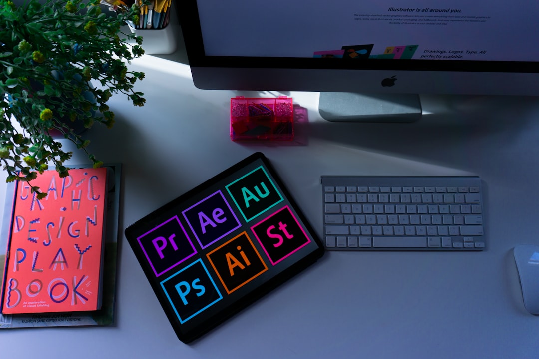 Creative professional workspace with design tools